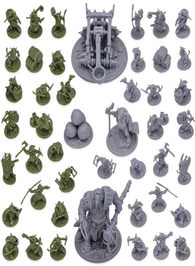 Path Gaming Fantasy Goblins Set - 46 Unpainted 28mm Figures for DND Miniatures for Dungeons & Dragons, RPG Miniatures, Bulk Tabletop DND Monster Figures for D&D Games - Image 2